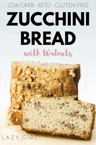 Low Carb Keto Zucchini Bread with Walnuts.