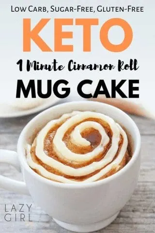 1 Minute Low Carb Keto Cinnamon Roll Mug Cake