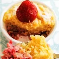 Easy Keto Strawberry Mug Cake Recipe.