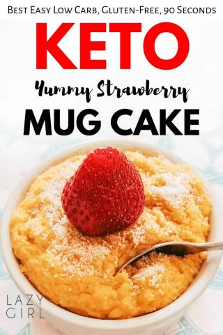 Easy Low Carb Keto Strawberry Mug Cake.