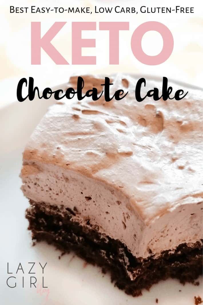 Keto Chocolate Cake With Whipped Cream Icing Lazy Girl