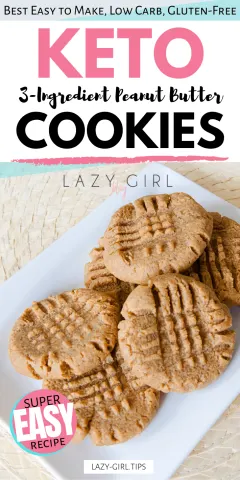3-Ingredient Keto Peanut Butter Cookies - Super Easy Recipe
