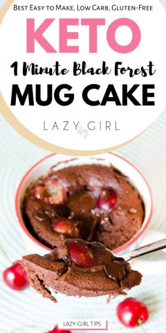 Easy 1 Minute Black Forest Keto Mug Cake