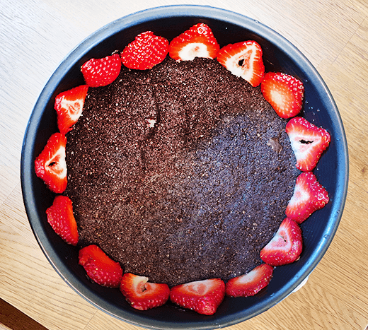 No Bake Chocolate Strawberry Cheesecake recipe details.