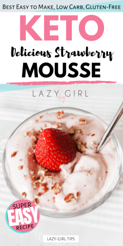 Keto Strawberry Mousse recipe pin