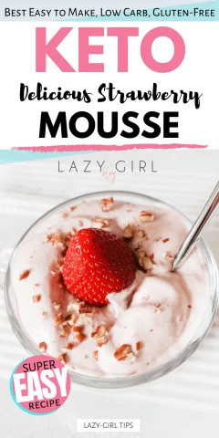 Keto Strawberry Mousse recipe pin