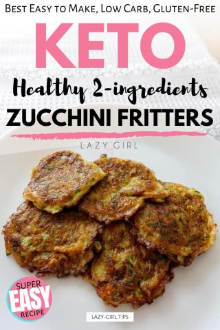 Healthy 2-ingredients Keto Zucchini Fritters Recipe.