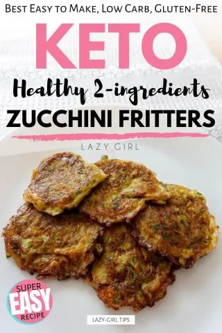 Healthy 2-ingredients Keto Zucchini Fritters Recipe.