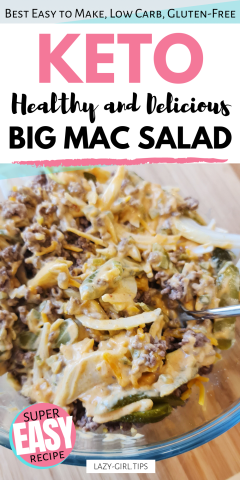 Keto Big Mac Salad with dressing